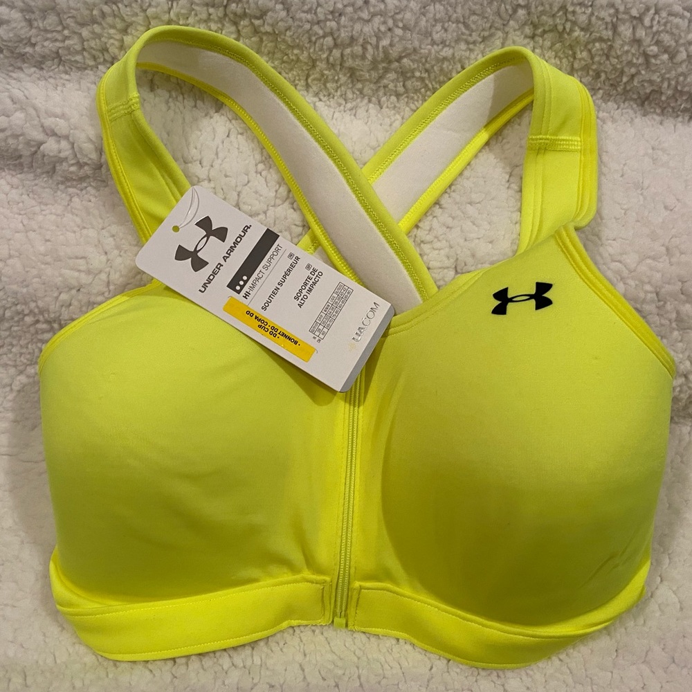 NWT UA Hi-Impact Sports Bra. Zipper Front.